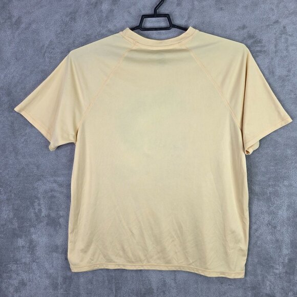 Mens Largemouth Bass Fishing Yellow T Shirt Short Sleeve Crew Neck Polyester XL - Picture 5 of 8